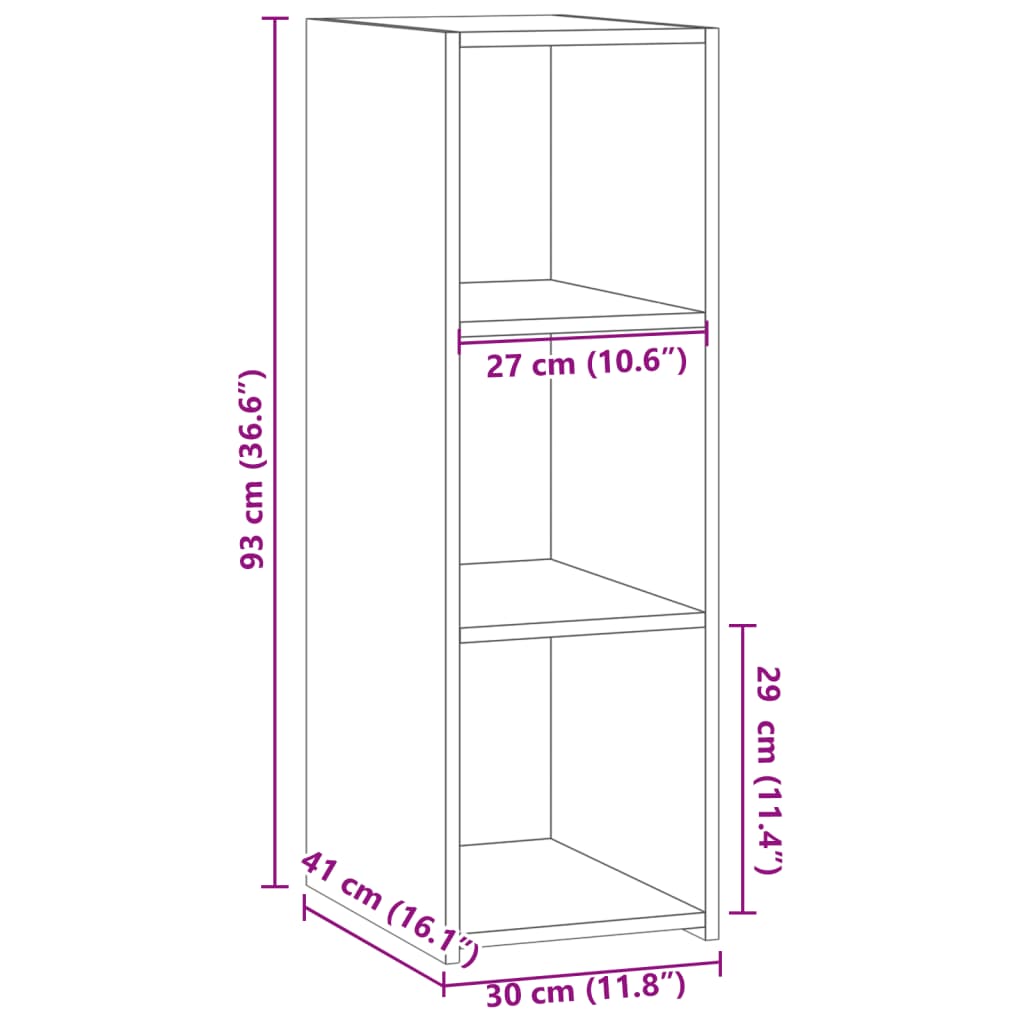 vidaXL Komoda betonsko siva 30x41x93 cm inženirski les