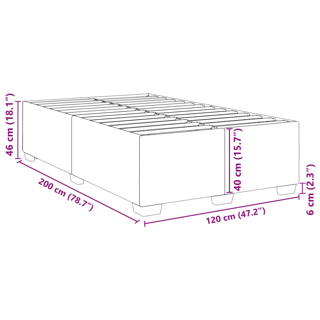 vidaXL Posteljni okvir črn 120x200 cm umetno usnje