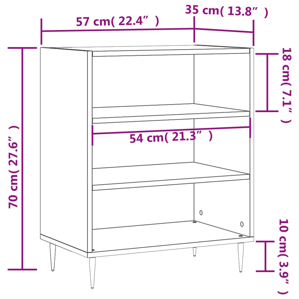 vidaXL Komoda betonsko siva 57x35x70 cm inženirski les