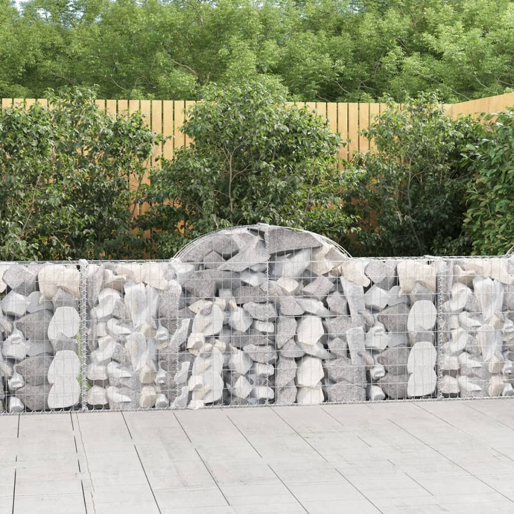 vidaXL Obokane gabion košare 6 kosov 200x30x80/100 cm pocinkano železo