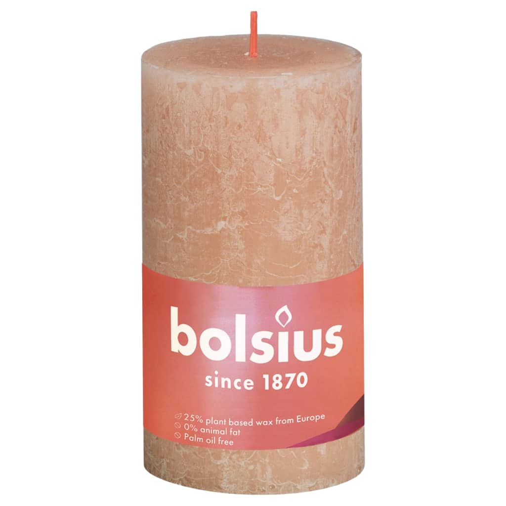 Bolsius Rustikalne stebričaste sveče Shine 4 kosov 130x68 mm