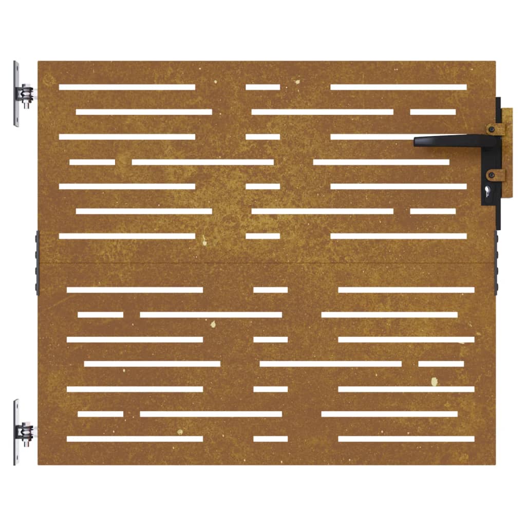 vidaXL Vrtna vrata 85x100 cm corten jeklo kvadraten dizajn