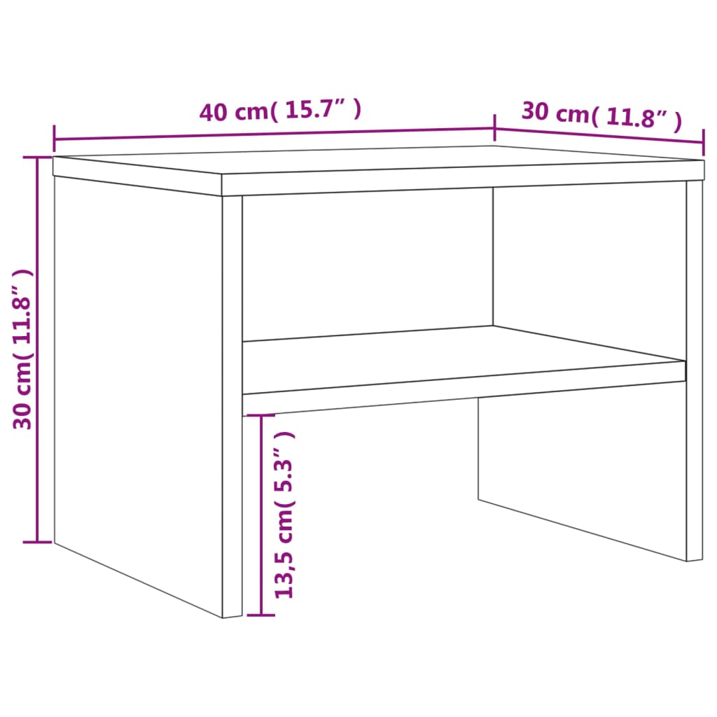 vidaXL Nočna omarica 2 kosa rjav hrast 40x30x30 cm inženirski les