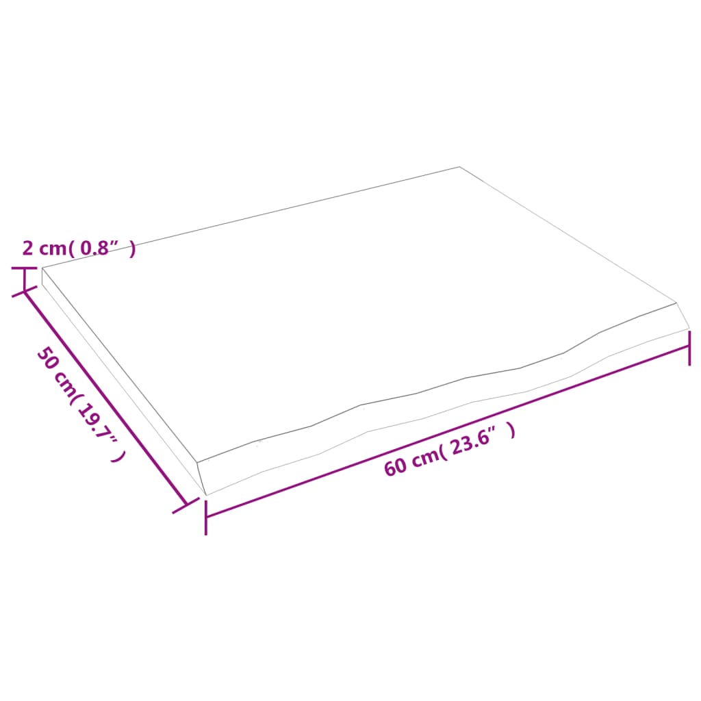 vidaXL Kopalniški pult temno siv 60x50x2 cm obdelan trden les