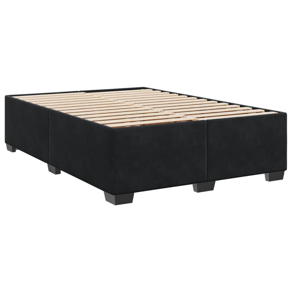 vidaXL Box spring posteljni z vzmetnico črn 140x190 cm žamet