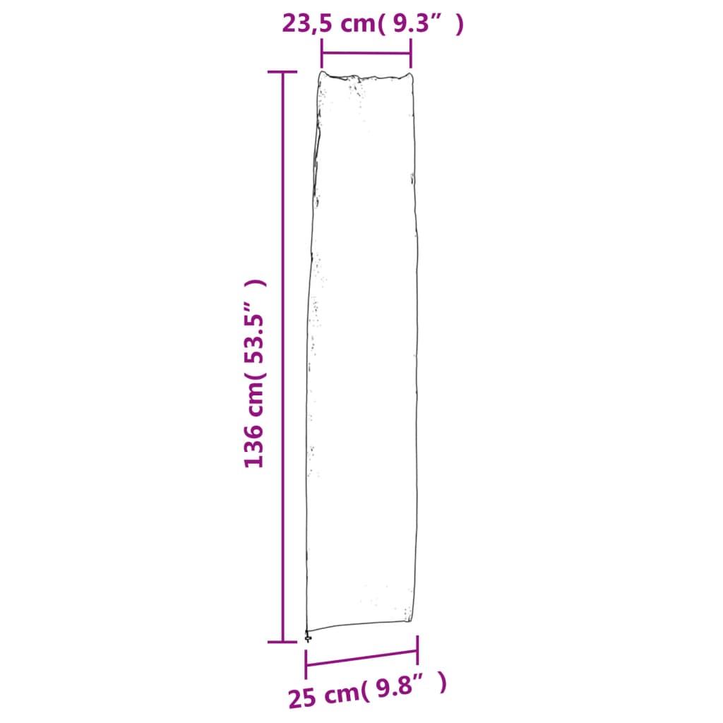 vidaXL Prevleka za vrtni senčnik 2 kosa 136x25/23,5 cm 420D oxford