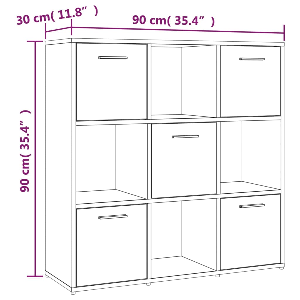 vidaXL Knjižna omara rjav hrast 90x30x90 cm inženirski les