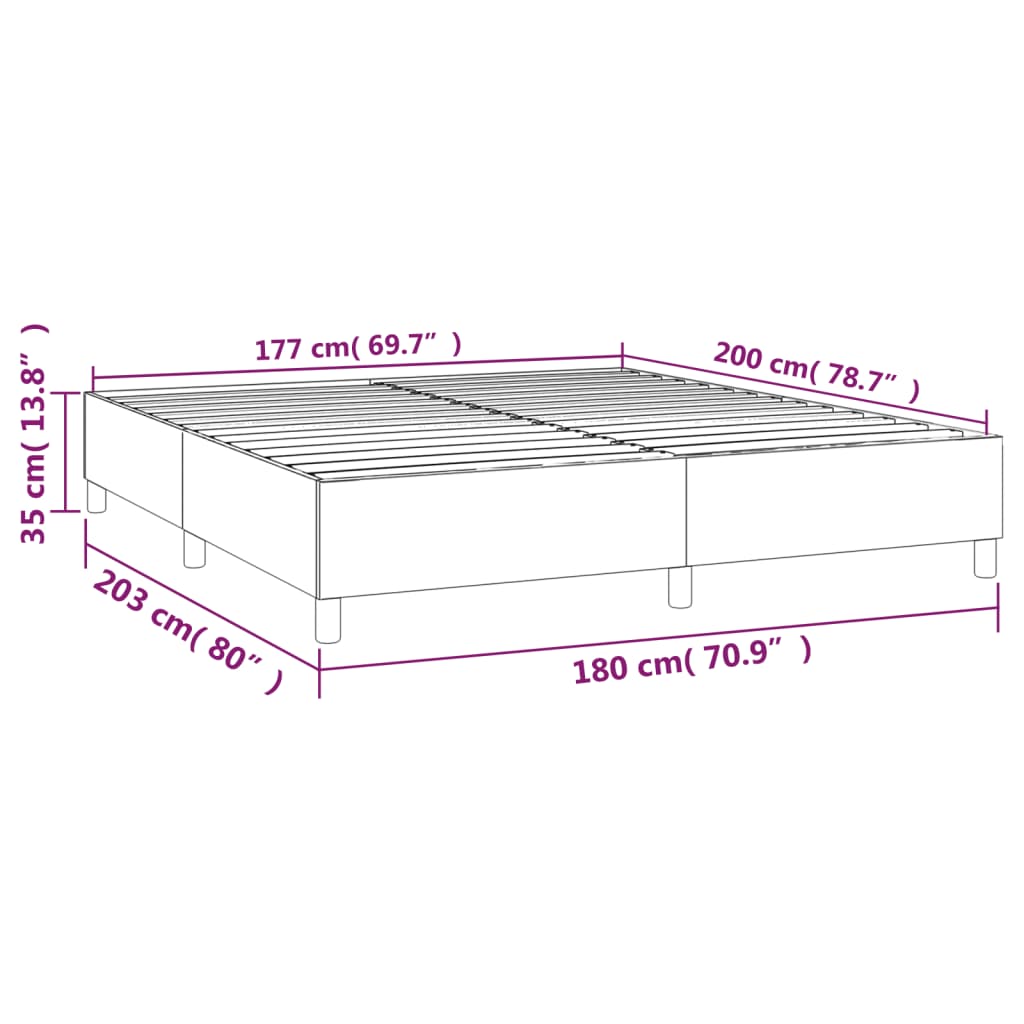 vidaXL Posteljni okvir moder 180x200 cm blago