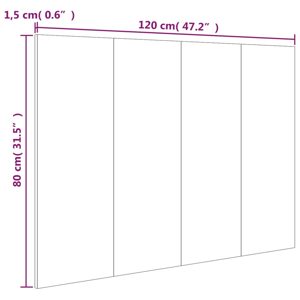 vidaXL Posteljno vzglavje črna 120x1,5x80 cm konstruiran les