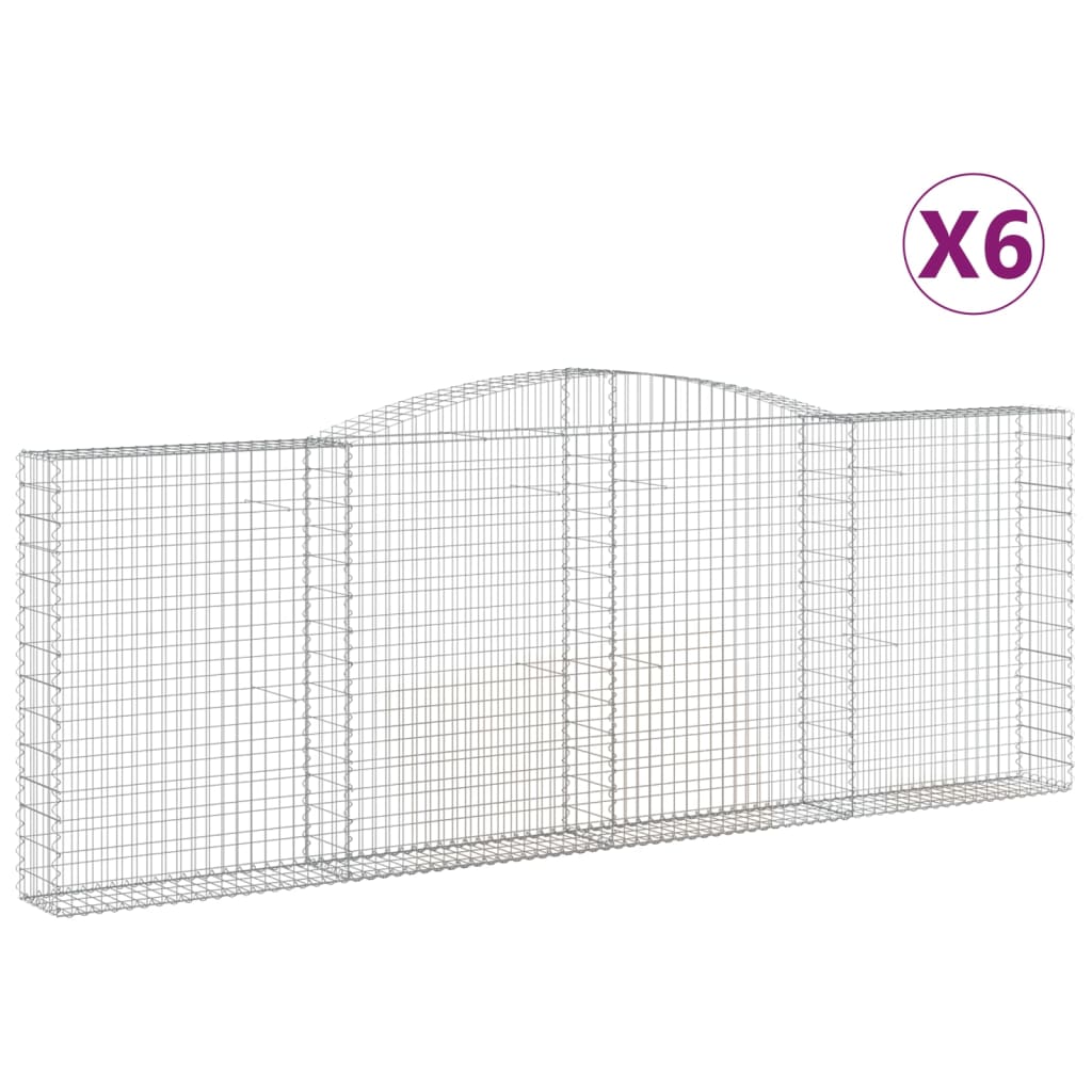 vidaXL Obokane gabion košare 6 kosov 400x30x140/160cm pocinkano železo