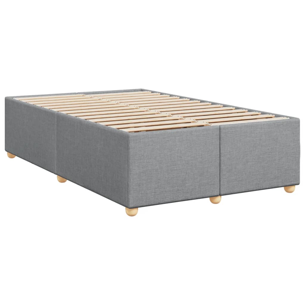 vidaXL Boxspring postelja z vzmetnico svetlo siva 120x190 cm blago