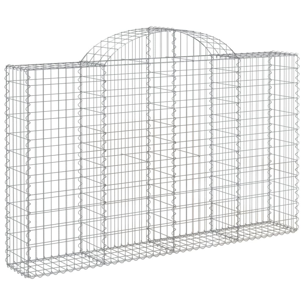 vidaXL Obokane gabion košare 2 kosa 200x30x120/140 cm pocinkano železo