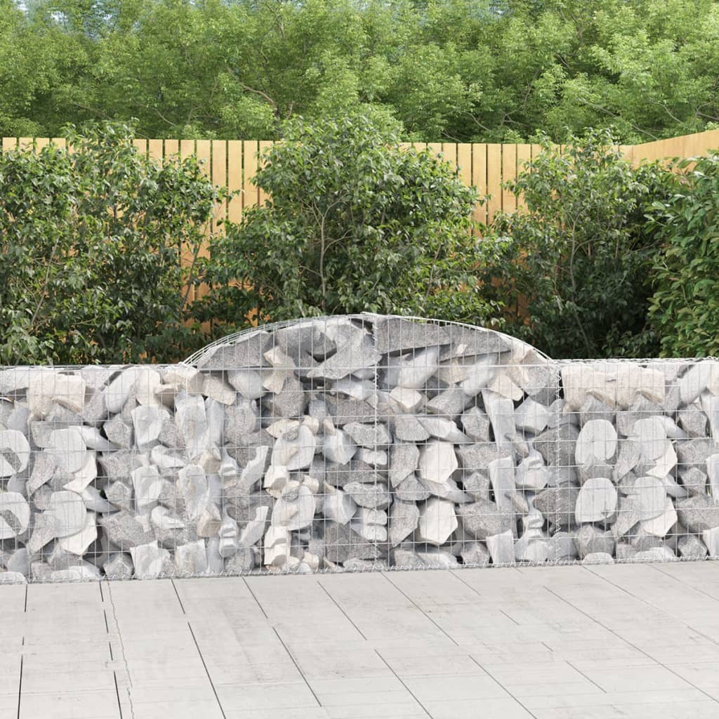 vidaXL Obokane gabion košare 7 kosov 300x30x80/100 cm cinkano železo