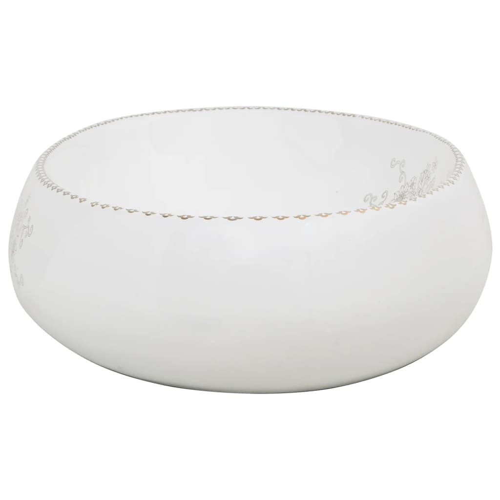 vidaXL Nadpultni umivalnik bel ovalen 59x40x15 cm keramika