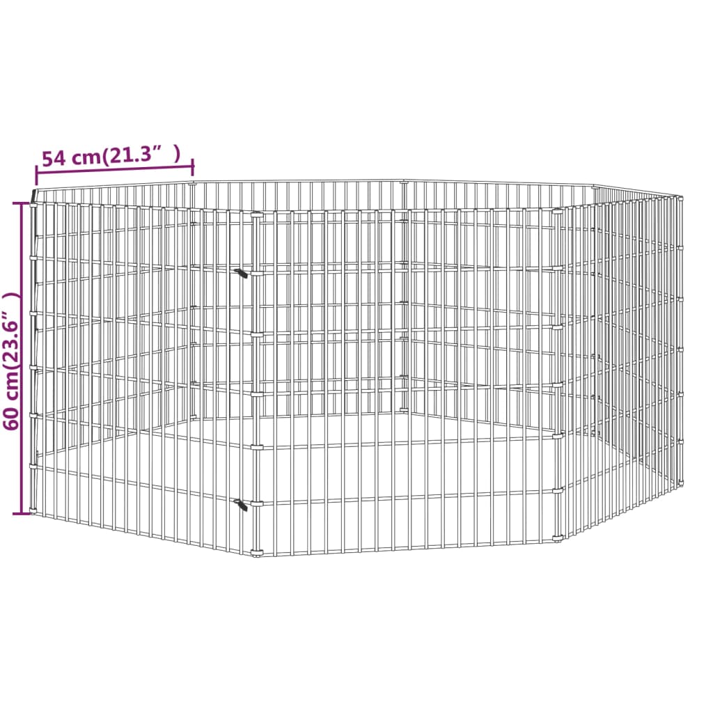 vidaXL Ograda za živali na prostem z 8 paneli 54x60 cm železo