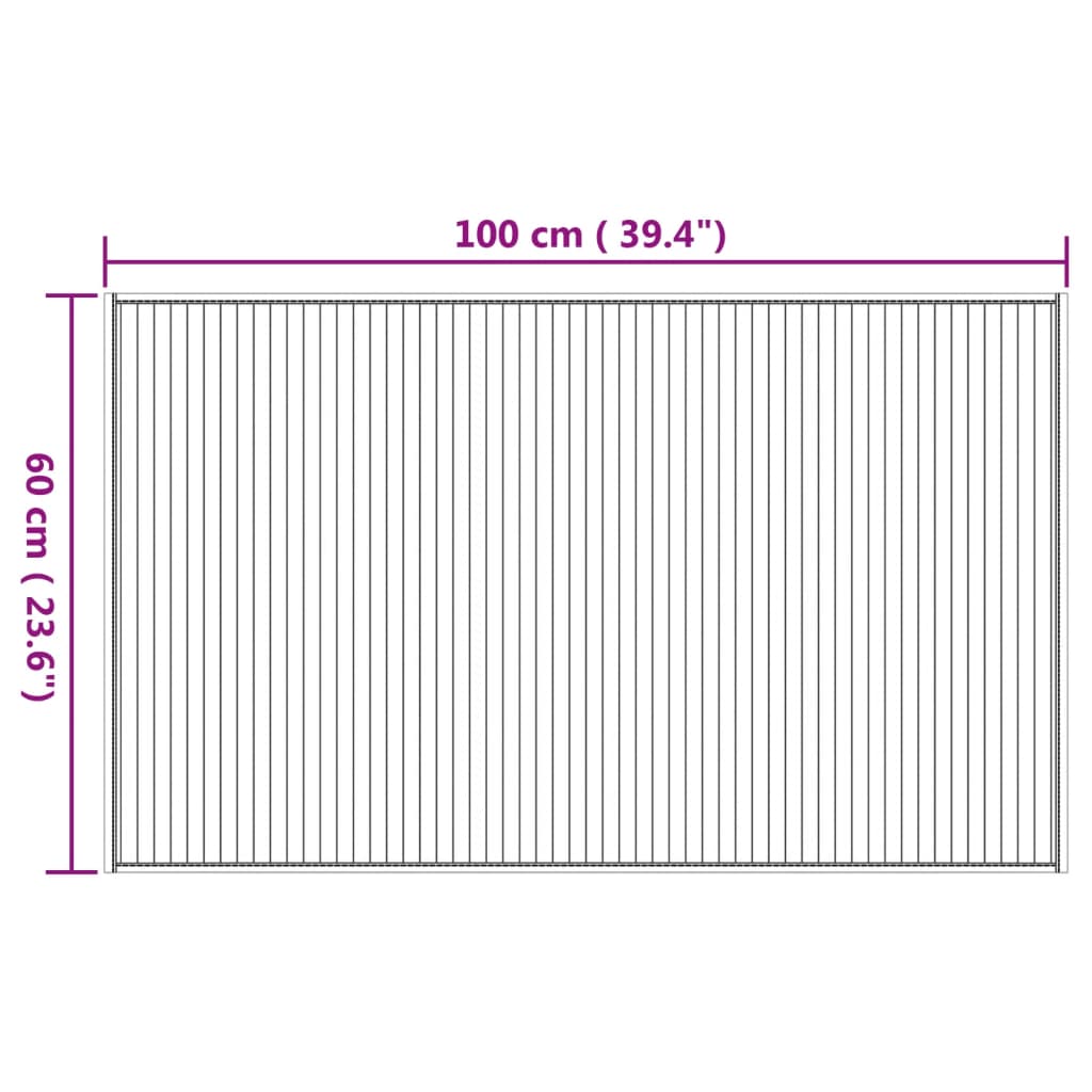 vidaXL Preproga pravokotna naravna 60x100 cm bambus