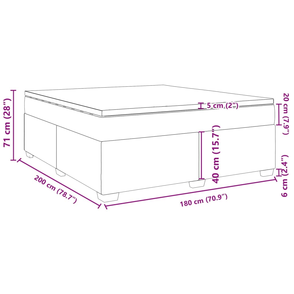 vidaXL Box spring postelja z vzmetnico modra 180x200 cm blago