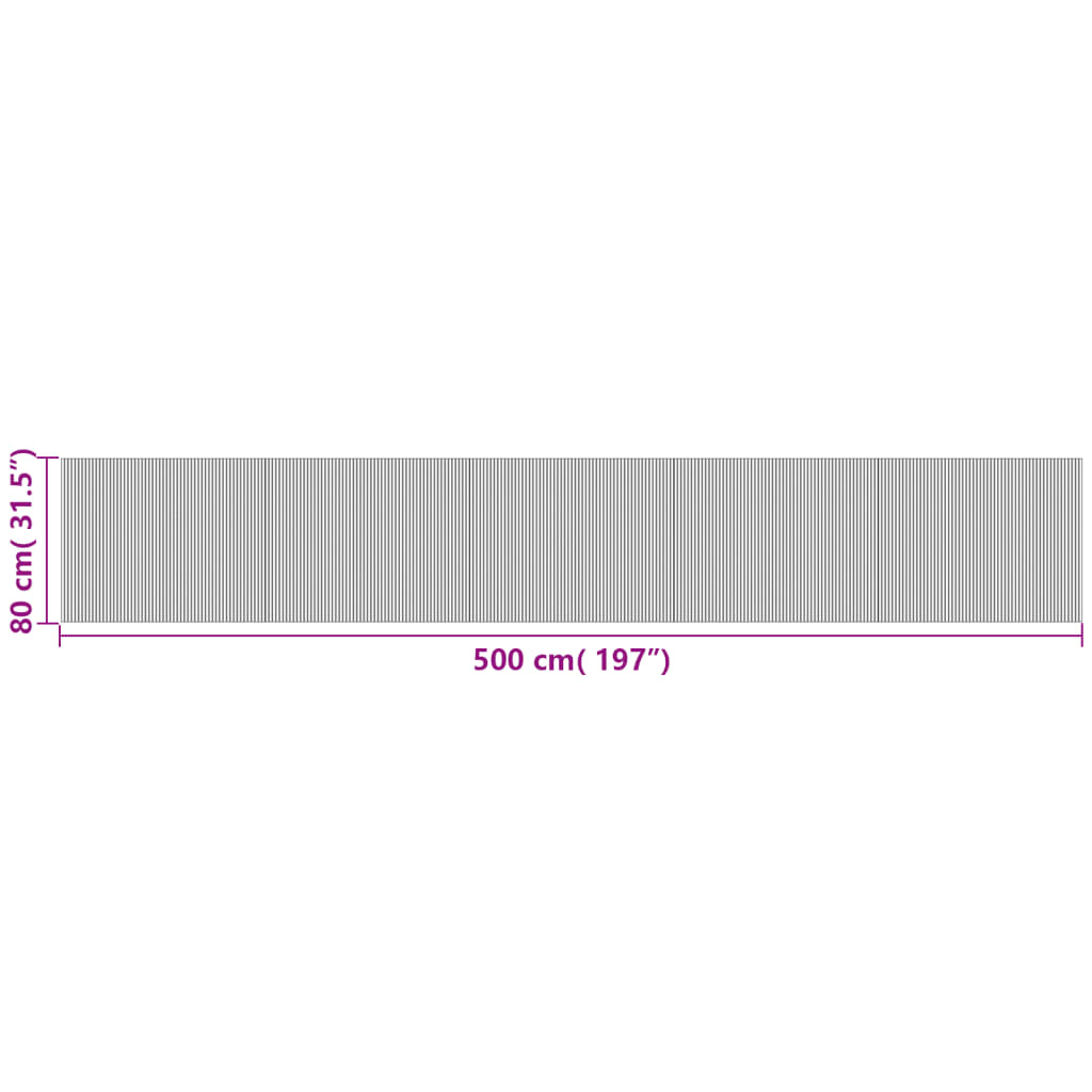 vidaXL Preproga pravokotna temno rjava 80x500 cm bambus