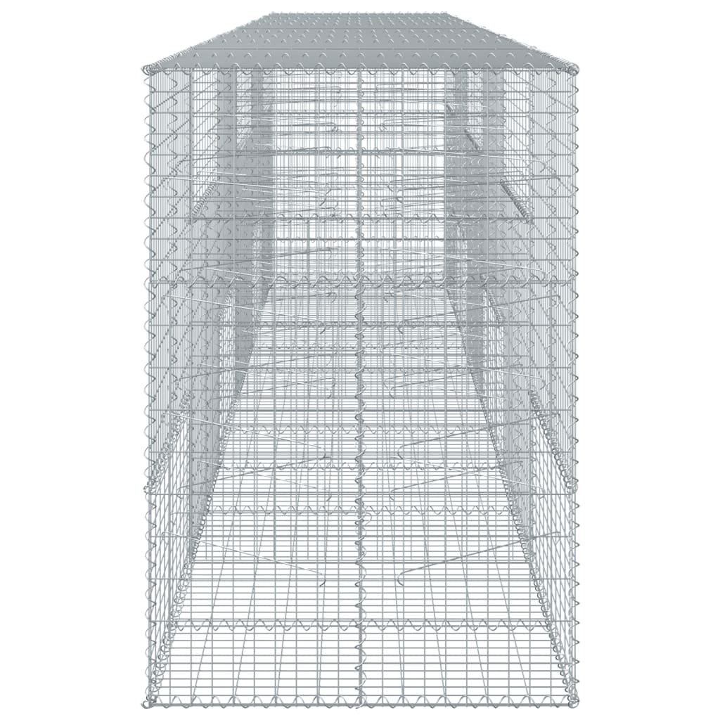 vidaXL Gabionska košara s pokrovom 600x100x150 cm pocinkano železo