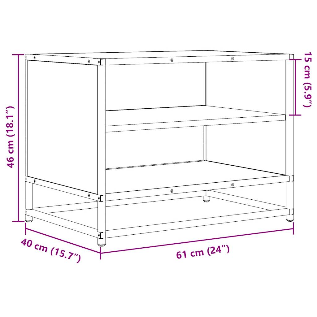 vidaXL TV omarica črna 61x40x46 cm inženirski les in kovina