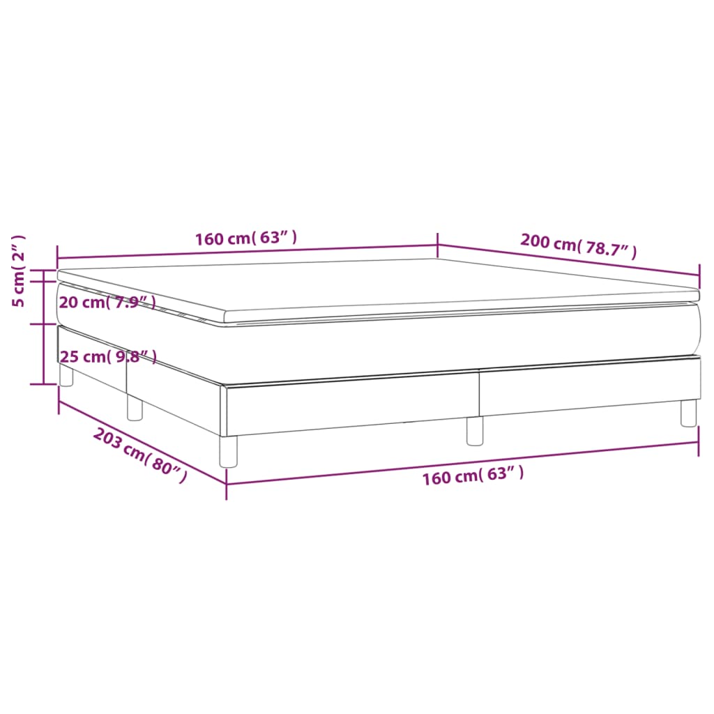 vidaXL Box spring postelja z vzmetnico črna 160x200 cm žamet