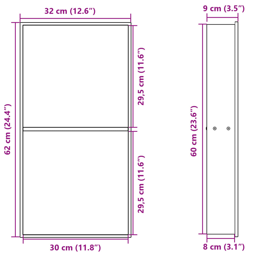 vidaXL Niša za tuš kabino brušeno zlato 32x62x9 cm nerjaveče jeklo