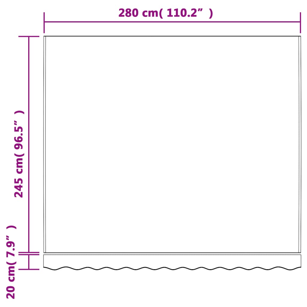 vidaXL Nadomestna tkanina za tendo večbarvne črte 3x2,5 m