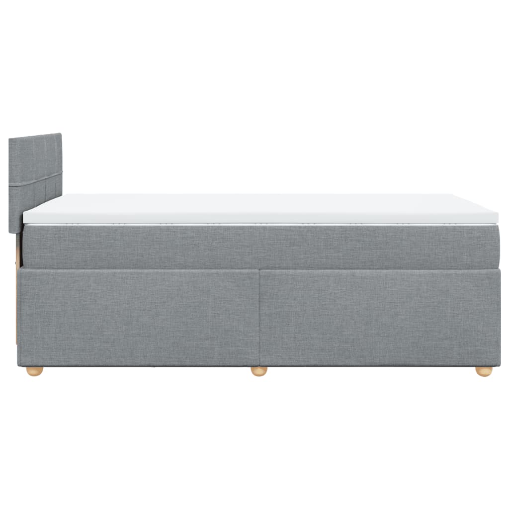 vidaXL Box spring postelja z vzmetnico svetlo siva 90x200 cm blago