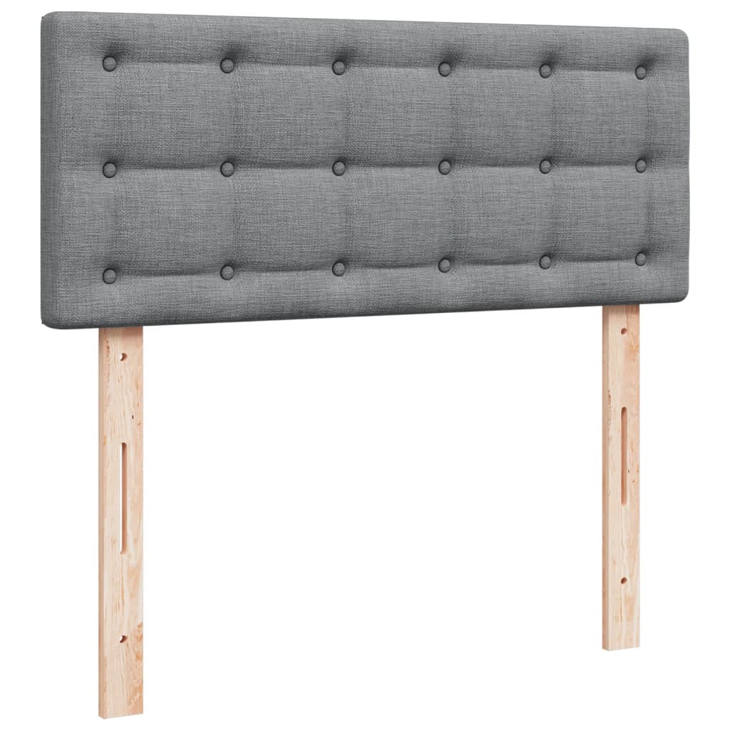 vidaXL Boxspring postelja z vzmetnico svetlo siva 120x190 cm blago