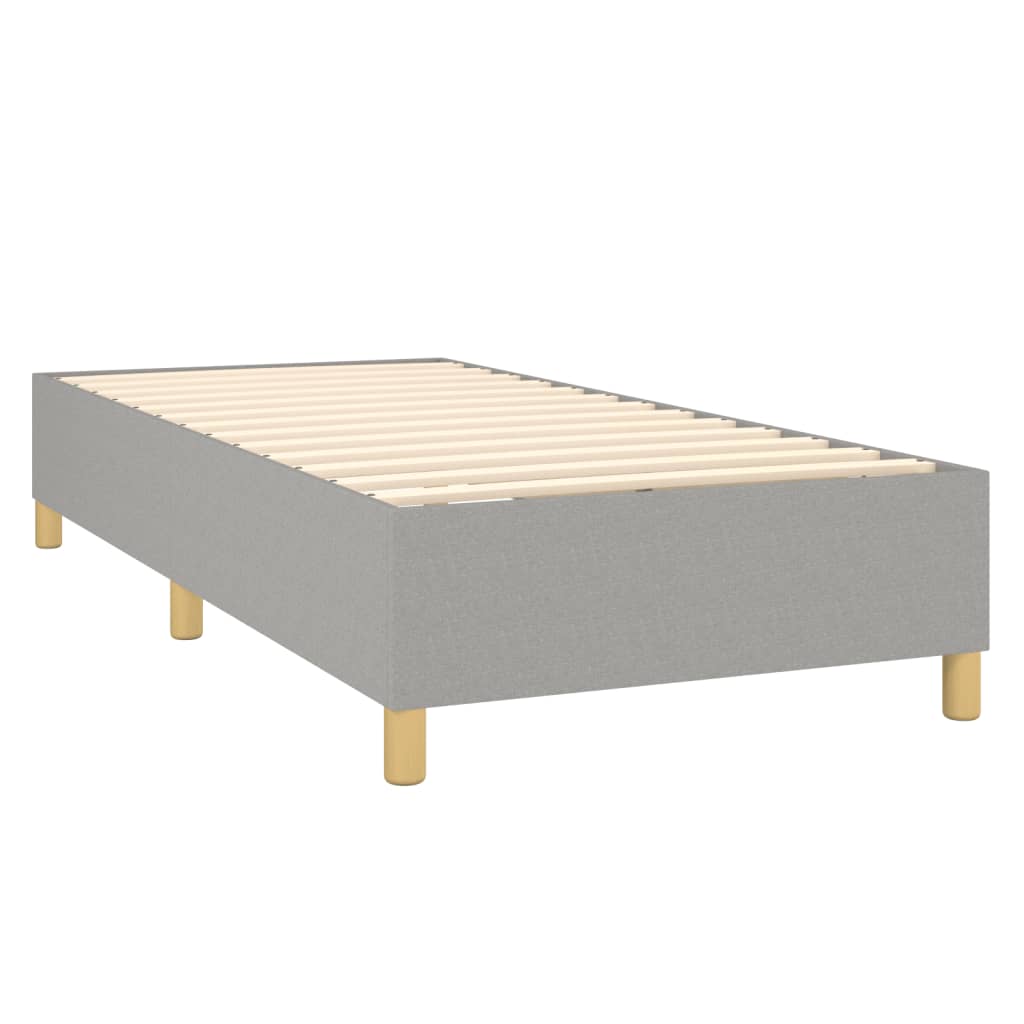 vidaXL Box spring postelja z vzmetnico svetlo siva 90x200 cm blago