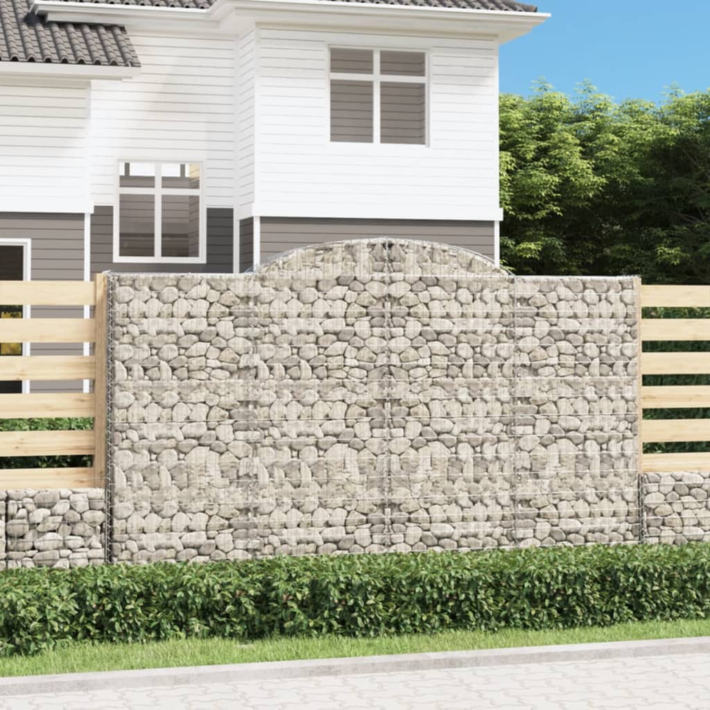 vidaXL Obokane gabion košare 7 kosov 300x50x180/200cm pocinkano železo