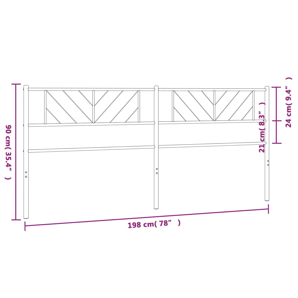 vidaXL Kovinsko vzglavje belo 193 cm