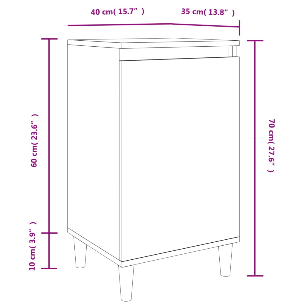 vidaXL Nočna omarica 2 kosa dimljeni hrast 40x35x70 cm inženirski les