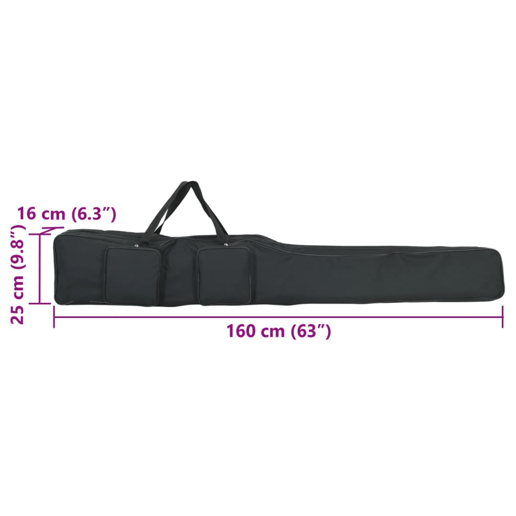 vidaXL Torba za ribiške palice črna 160 cm oxford tkanina