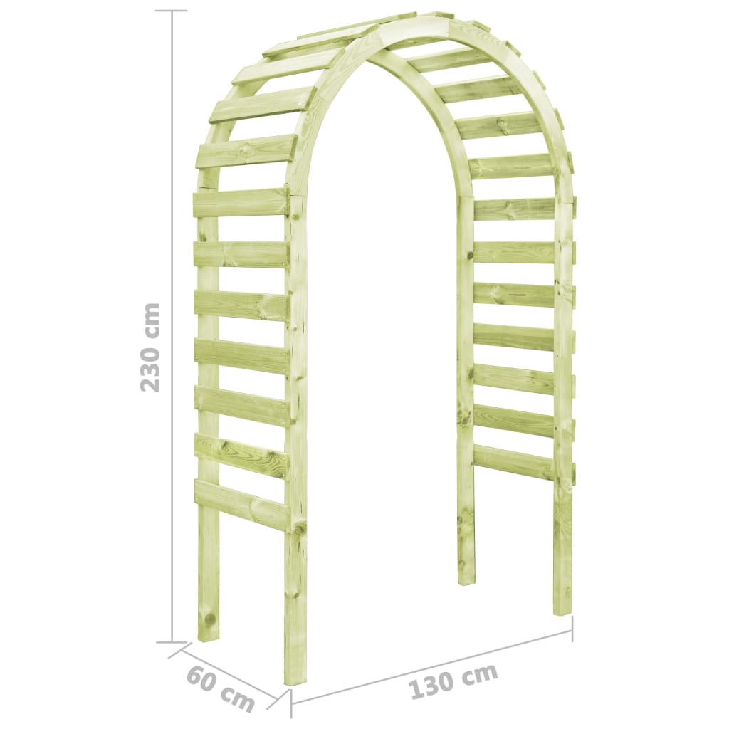 vidaXL Vrtna pergola 130x60x230 cm impregnirana borovina