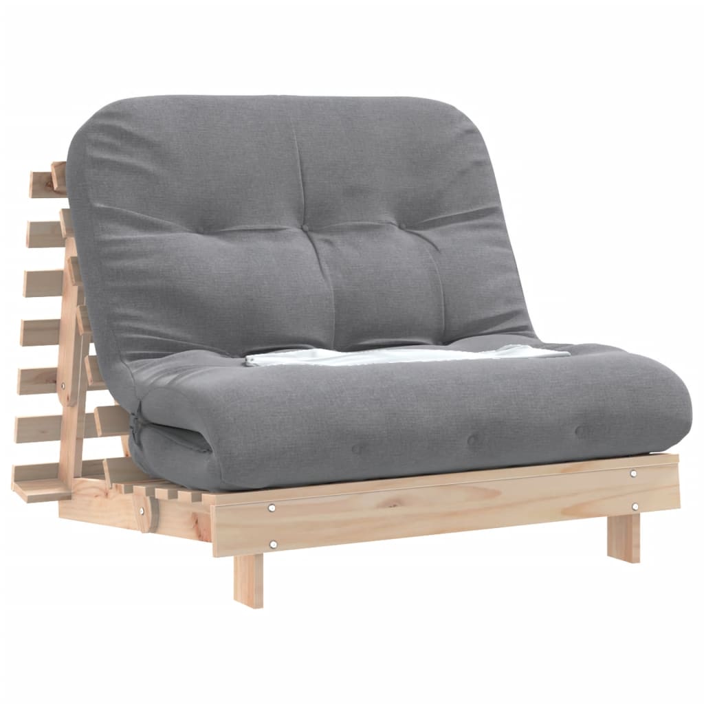 vidaXL Futon z ležiščem 100x206x11 cm trdna borovina