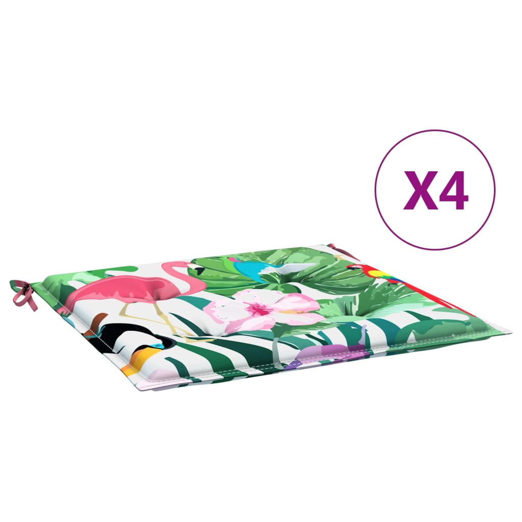 vidaXL Blazine za vrtne stole 4 kosi večbarvne 50x50x3 cm tkanina