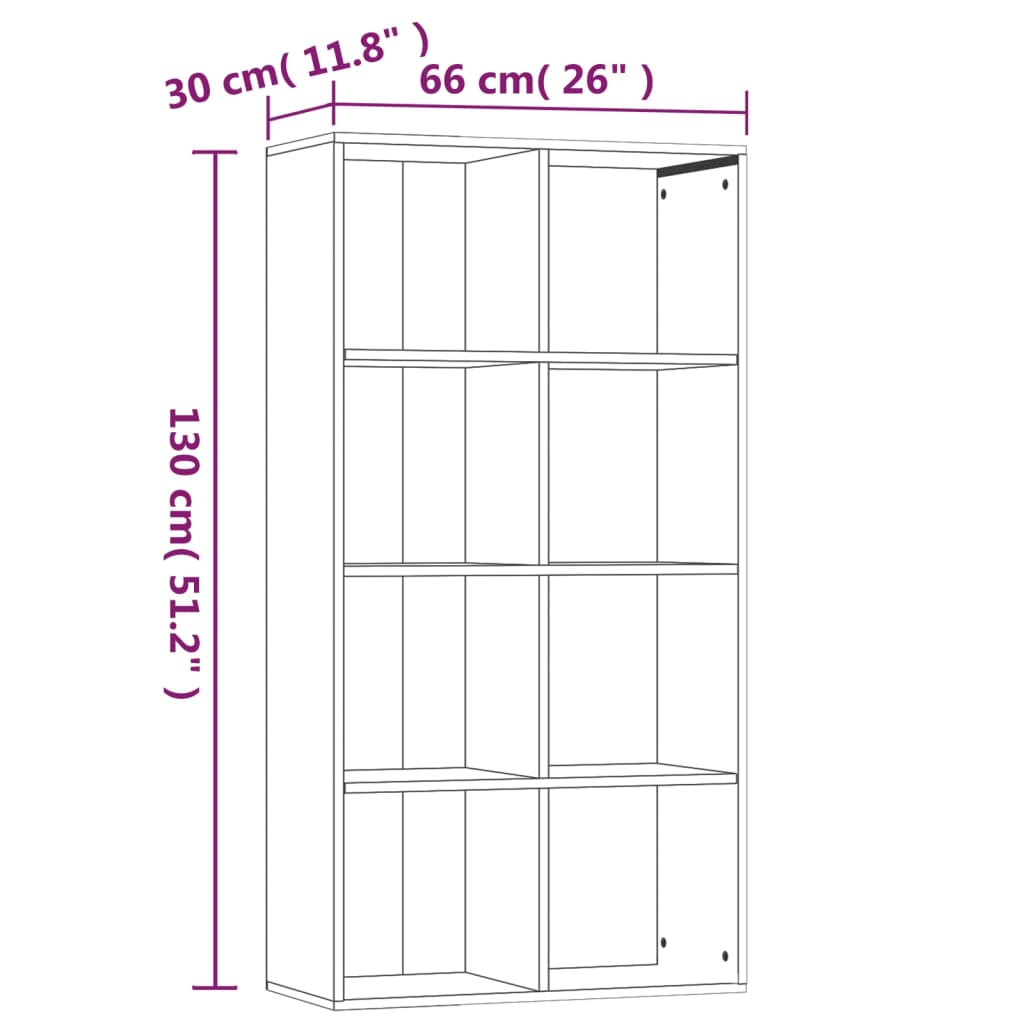 vidaXL Knjižna omara/komoda dimljen hrast 66x30x130 cm inženirski les