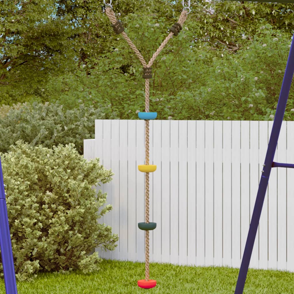 vidaXL Gugalnica iz vrvi za otroke s 4 stopničkami večbarvna