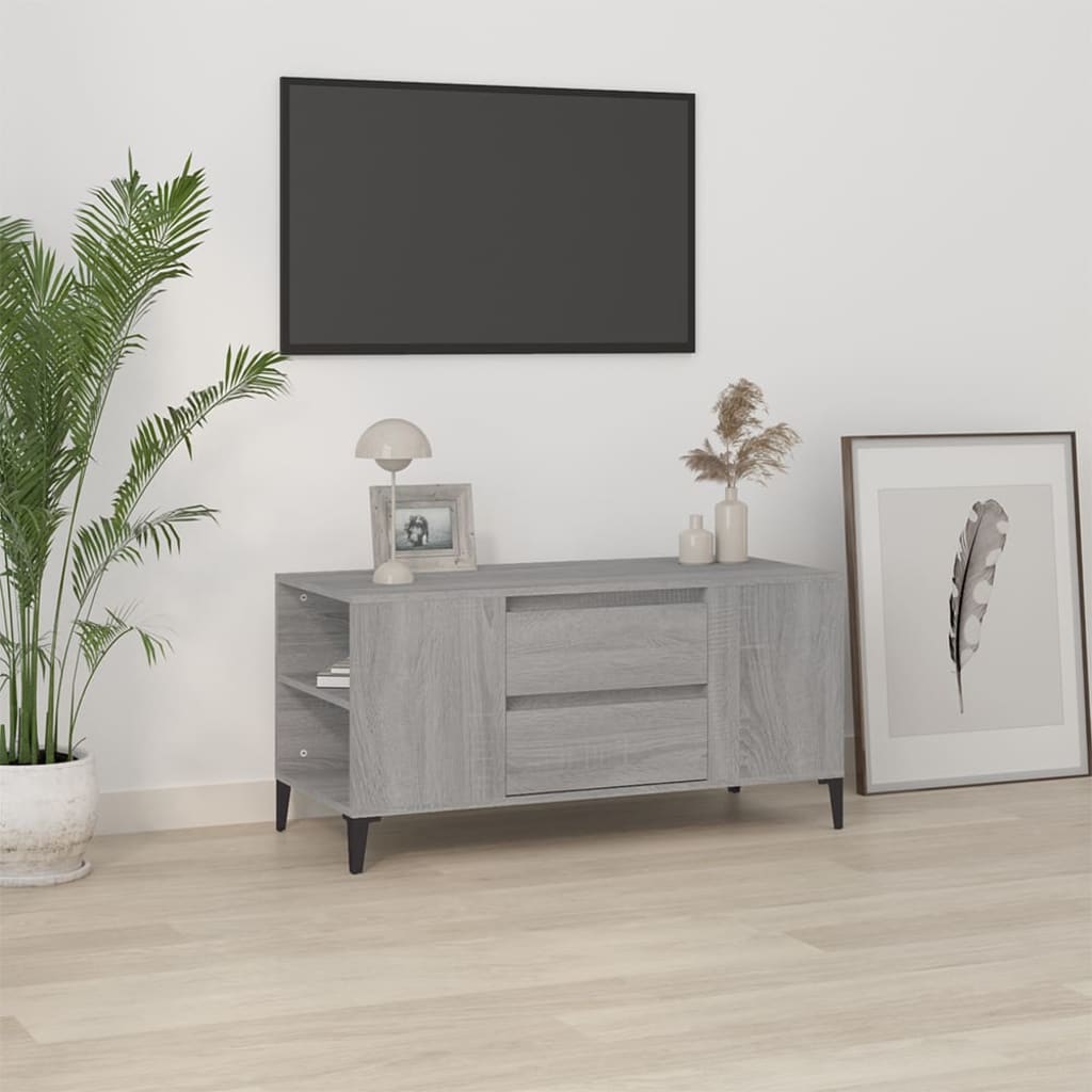 vidaXL TV omarica siva sonoma 102x44,5x50 cm inženirski les