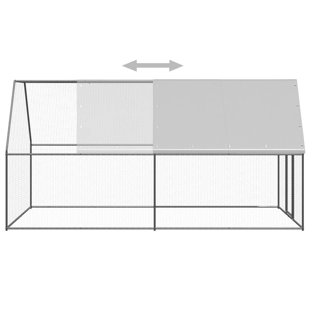 vidaXL Kokošnjak 2x4x2 m pocinkano jeklo