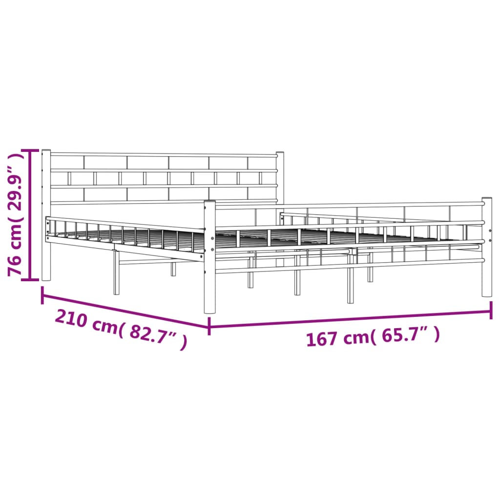 vidaXL Posteljni okvir črn jeklen 160x200 cm