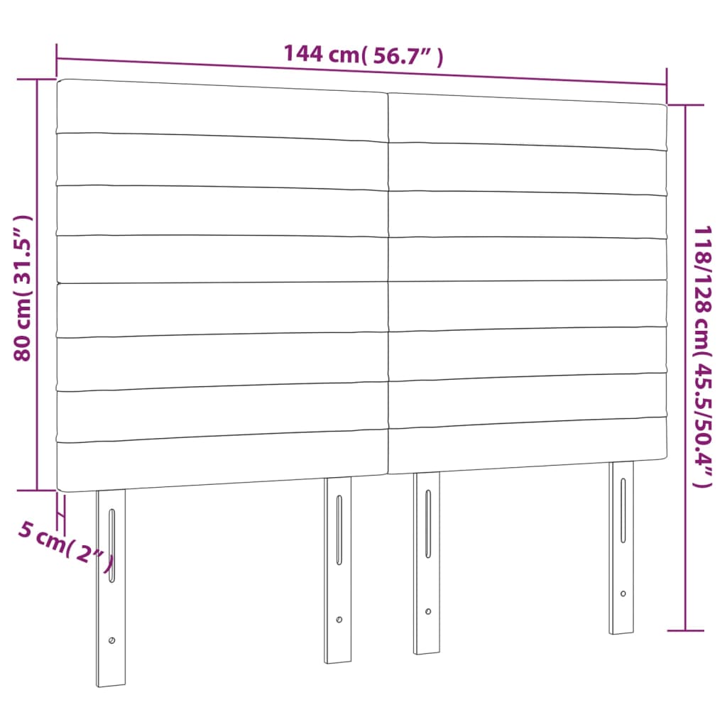 vidaXL Posteljno vzglavje 4 kosa temno siv 72x5x78/88 cm blago