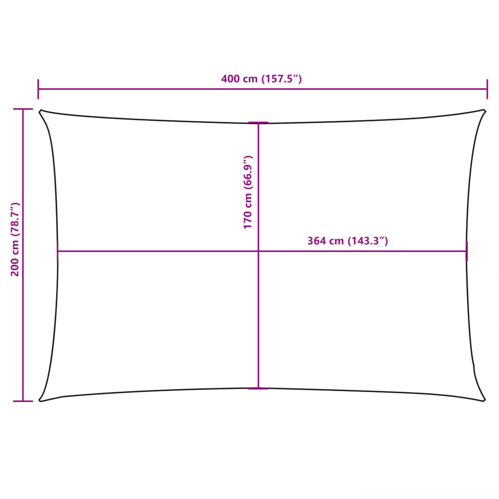 vidaXL Senčno jadro oksford tekstil pravokotno 2x4 bež