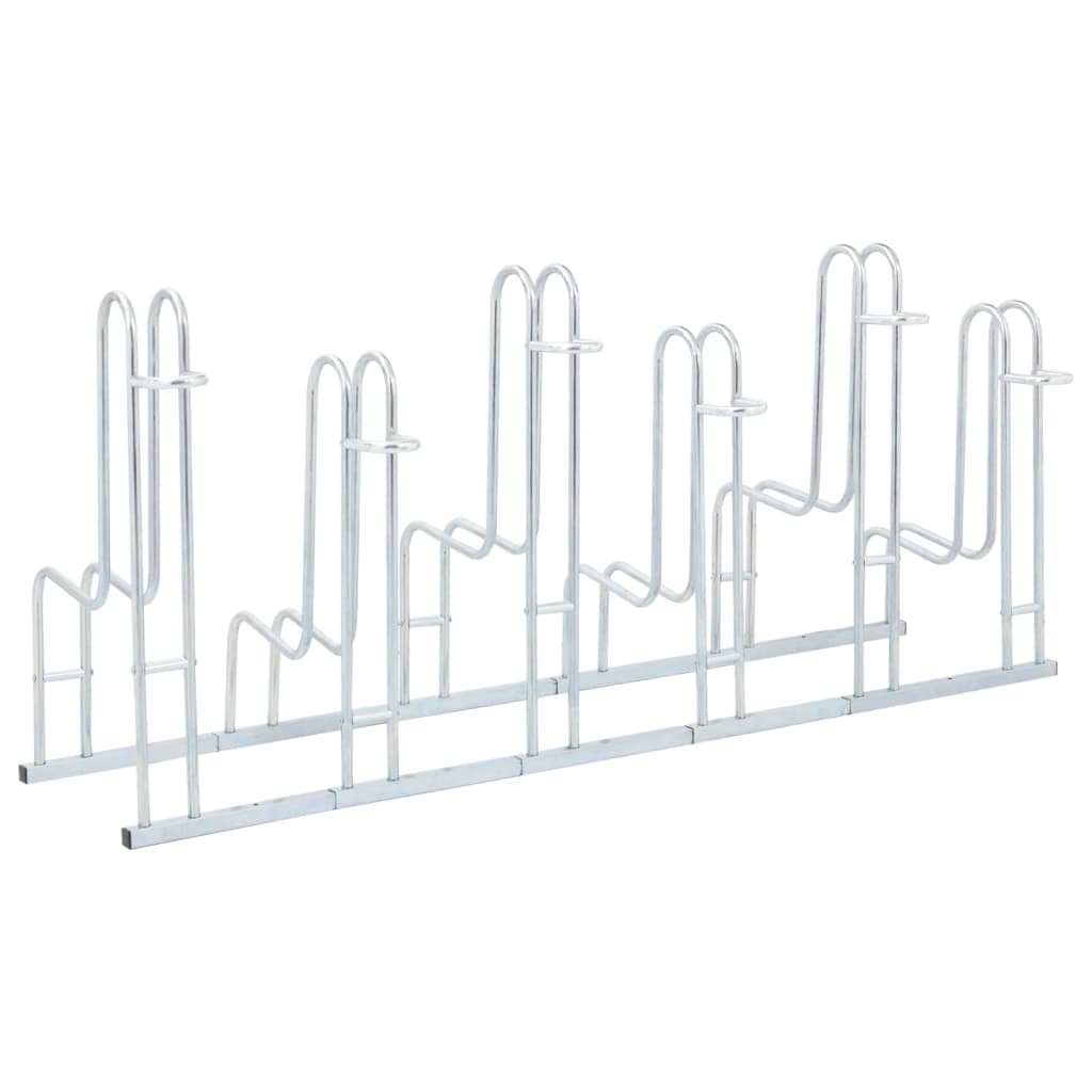 vidaXL Stojalo za kolo za 6 koles prostostoječe pocinkano jeklo
