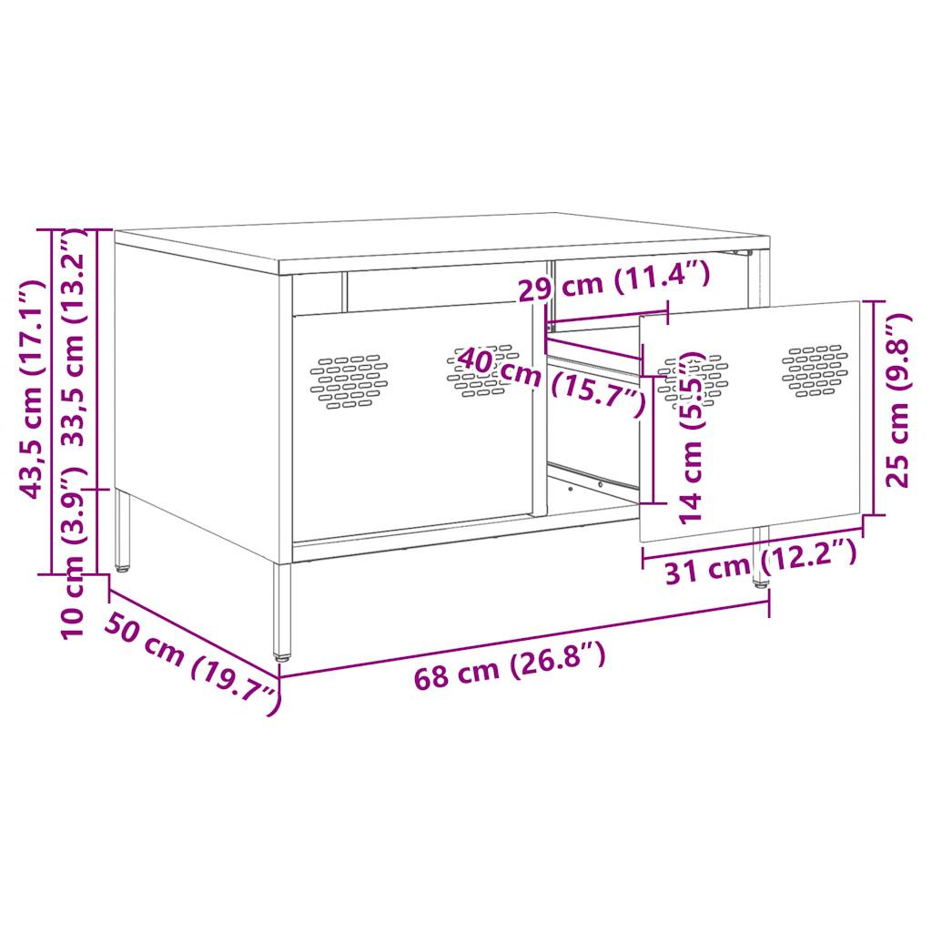 vidaXL TV omarica bela 68x50x43,5 cm hladno valjano jeklo