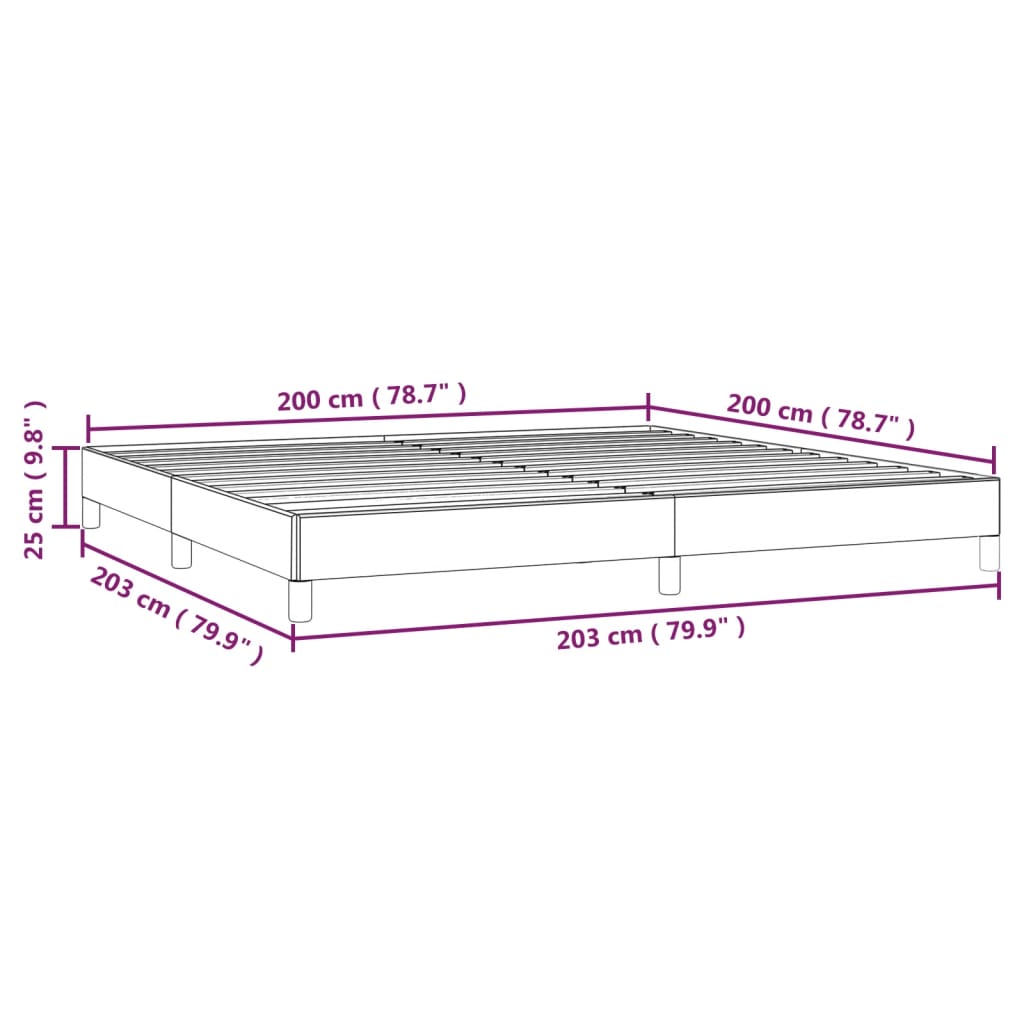 vidaXL Posteljni okvir brez vzmetnice svetlo siv 200x200 cm blago