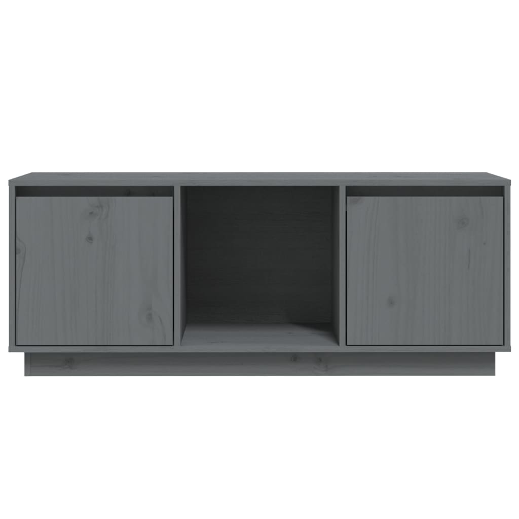 vidaXL TV omarica siva 110,5x35x44 cm trdna borovina