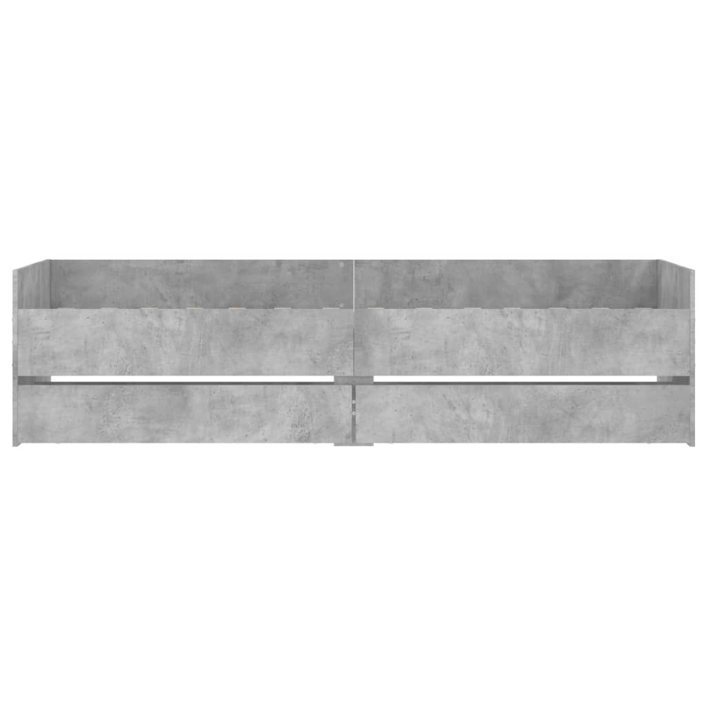 vidaXL Posteljni okvir s predali betonsko siv 90x190 cm