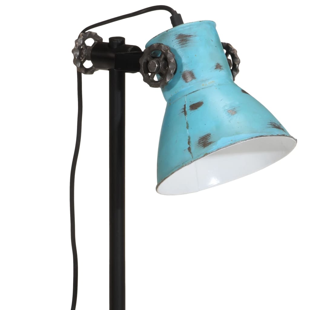 vidaXL Namizna svetilka 25 W obrabljeno modra 15x15x55 cm E27